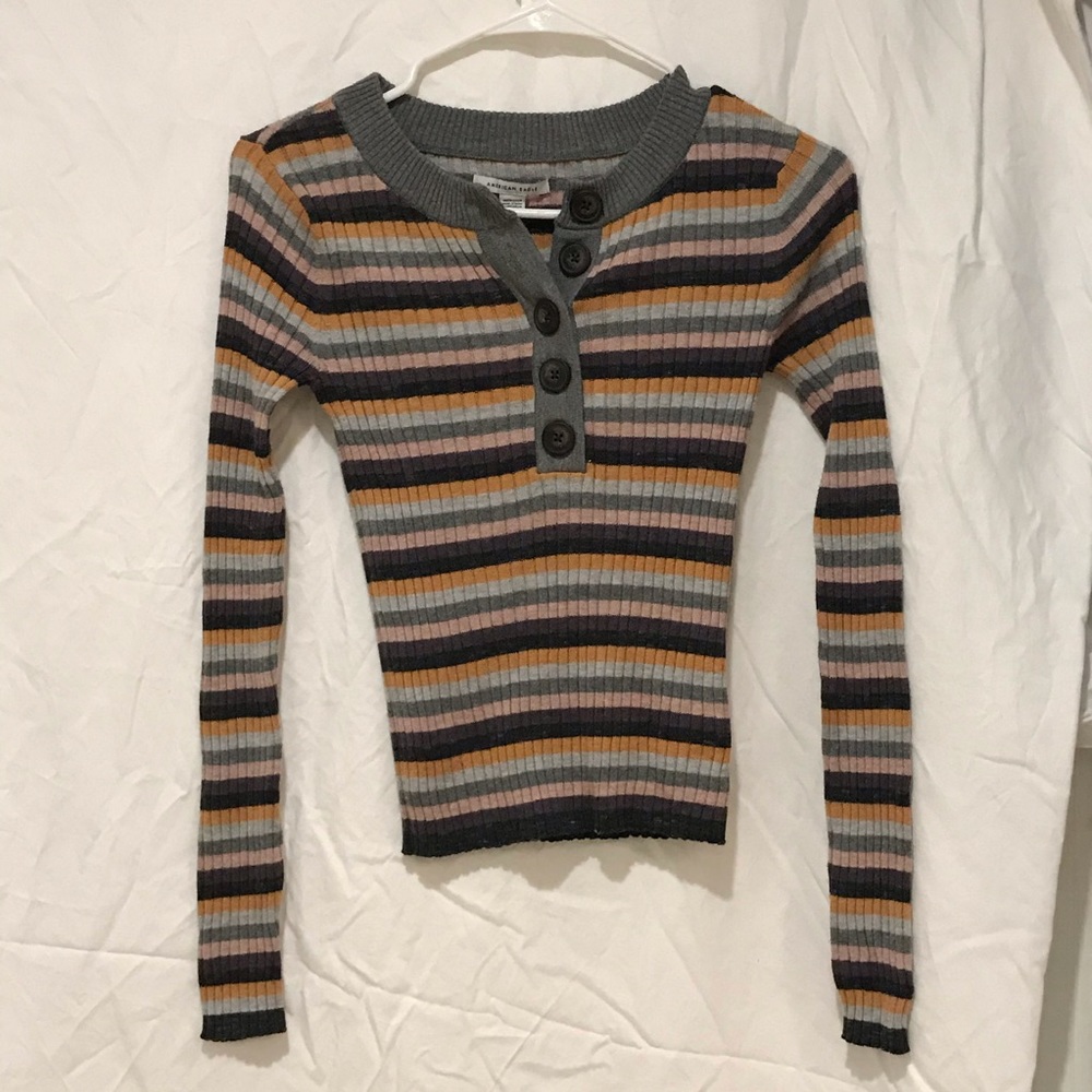 American eagle ribbed button up top